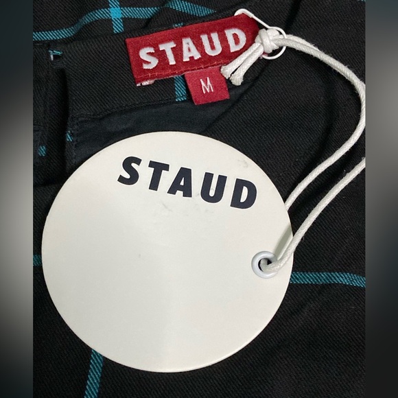 STAUD Mini Crosshill Black Windowpane Dress - Sz M - Picture 5 of 7